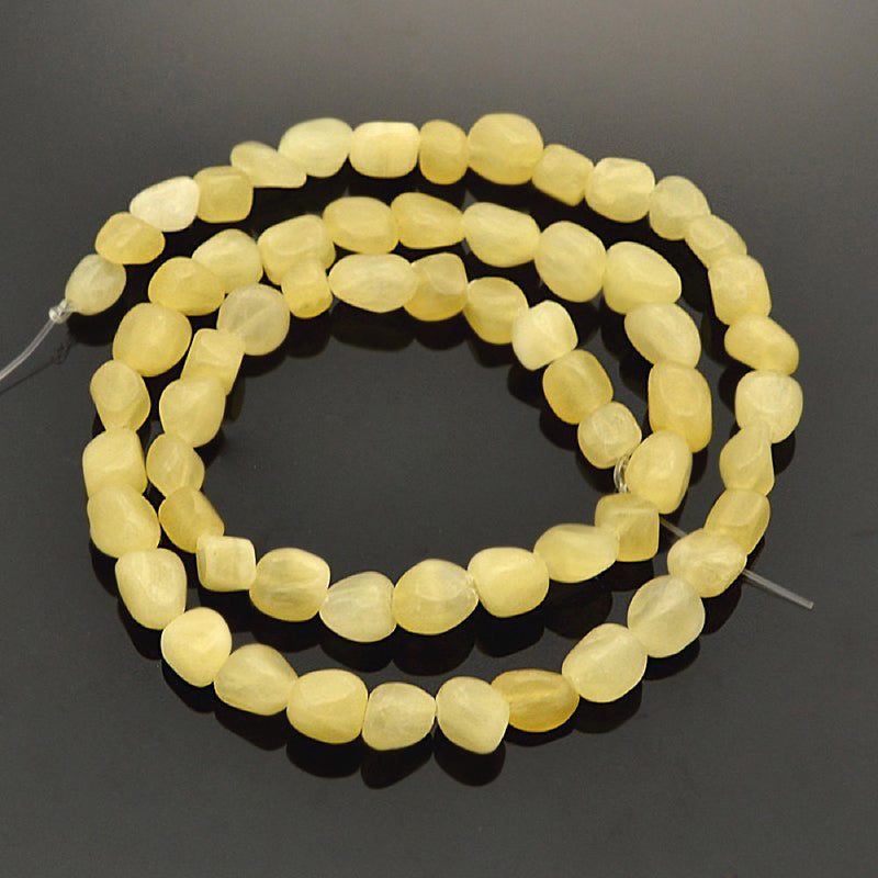 SALE Natural Gemstone Beads 15 Inch Strand Yellow Tones Nugget Shaped - LBD872