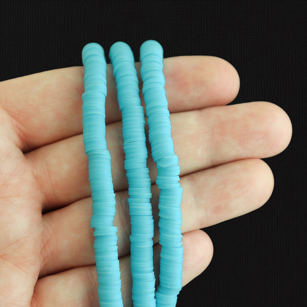Glow in the Dark Heishi Polymer Clay Beads - 6mm x 1mm - 1 Strand 395 Beads - Choose Your Color!