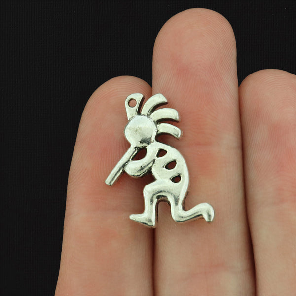 10 Kokopelli Antique Silver Tone Charms - SC930