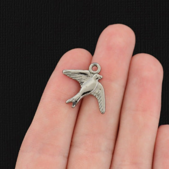 10 Bird Gunmetal Tone Charms - SC1466