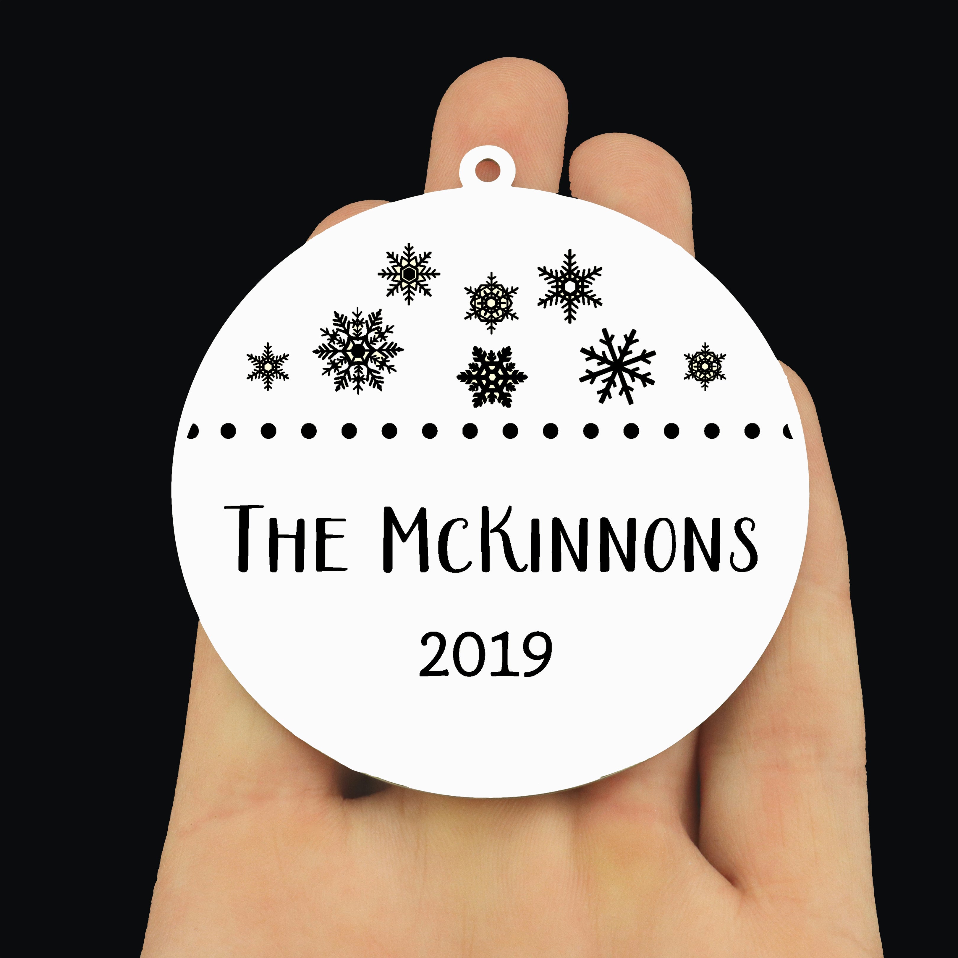 Custom Family Stainless Steel Ornament - Customize the Name and Date!