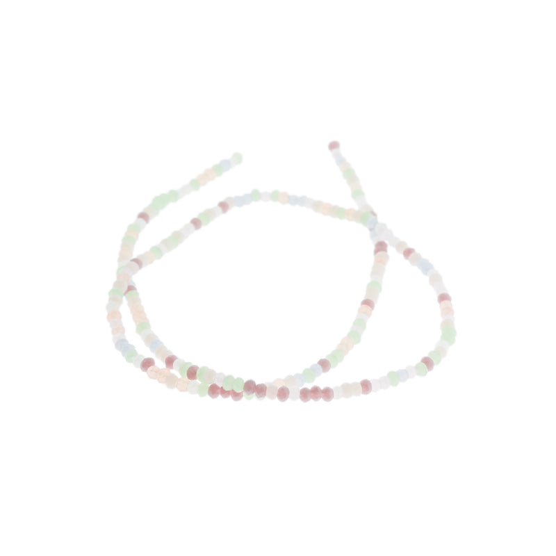 SALE Faceted Imitation Jade Beads 2mm - Pastel Rainbow - 1 Strand 190 Beads - LBD496