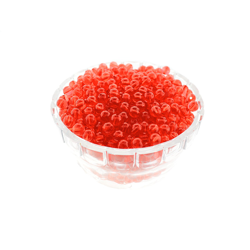 SALE Round Acrylic Beads 8mm - Christmas Red - 50 Beads - LBD2164