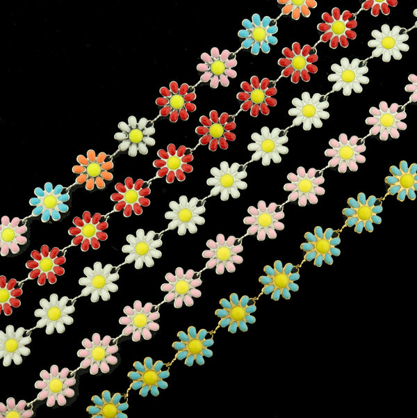 Titanium Steel Flower Chain Bracelet 6" Plus Extender - 10mm - 1 Bracelet - Choose Your Color