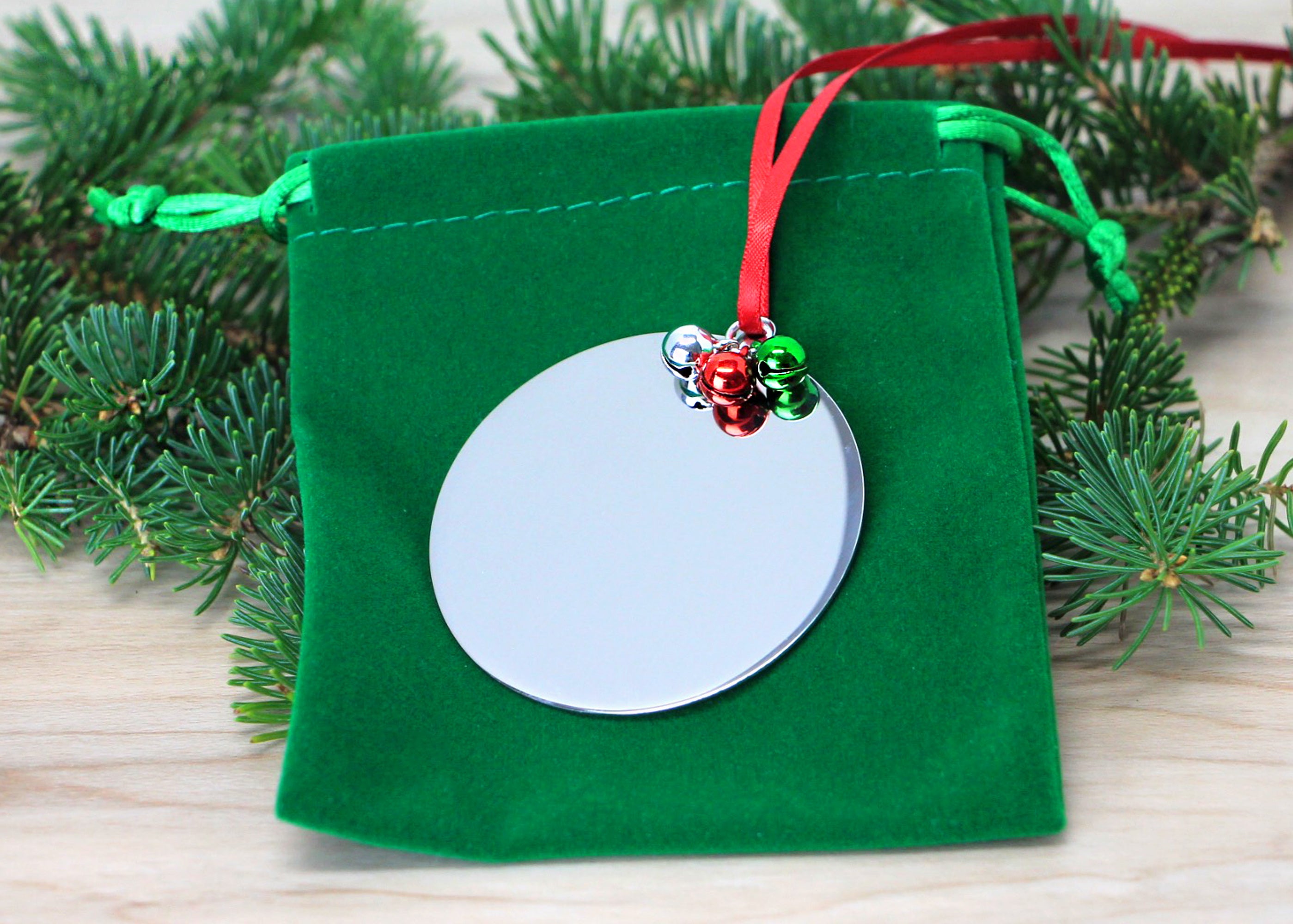 Custom Stainless Steel Round Ornament Charm - Personalized