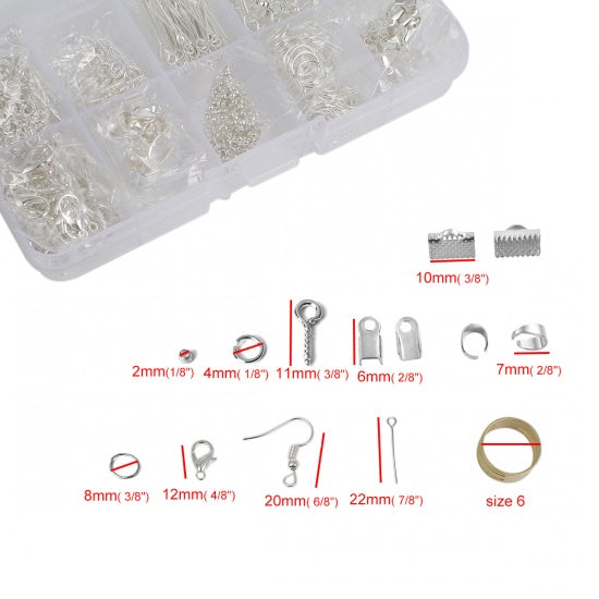 Kit de démarrage gratuit de fournitures pour bijoux – 6 finitions, plus de 700 pièces + boîte de rangement (avec toute commande de 80 $ et plus)