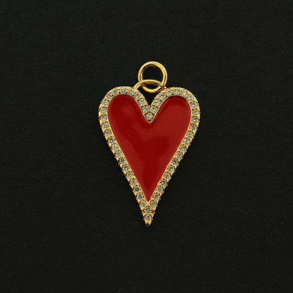 18k Gold Heart Charm - Love Pendant - 18k Gold Plated - GLD513