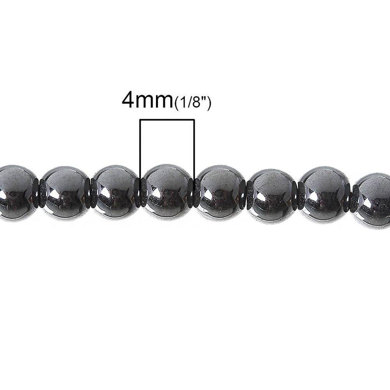 Round Hematite Beads - 4mm - 1 Strand 100 Beads - Choose Your Color!