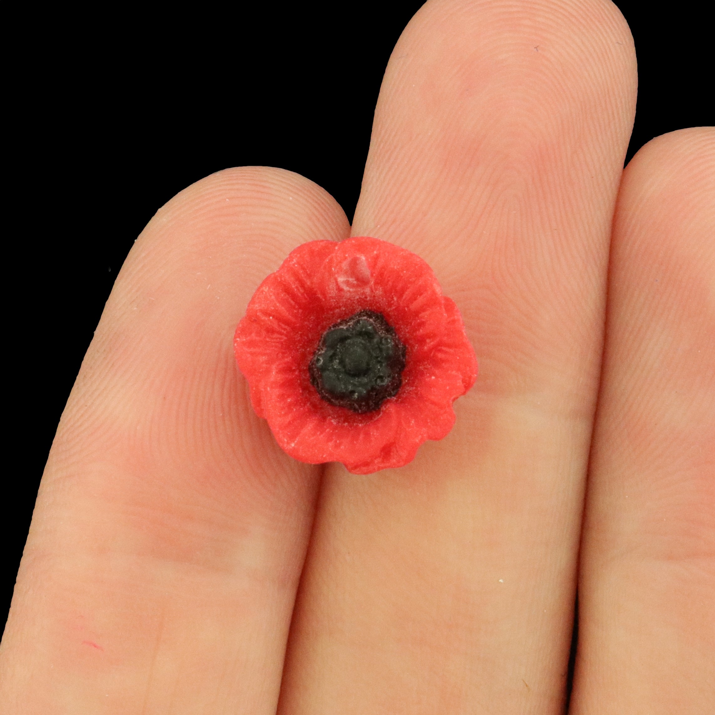 4 Poppy Acrylic Charms - Remembrance Day - 13mm - K075