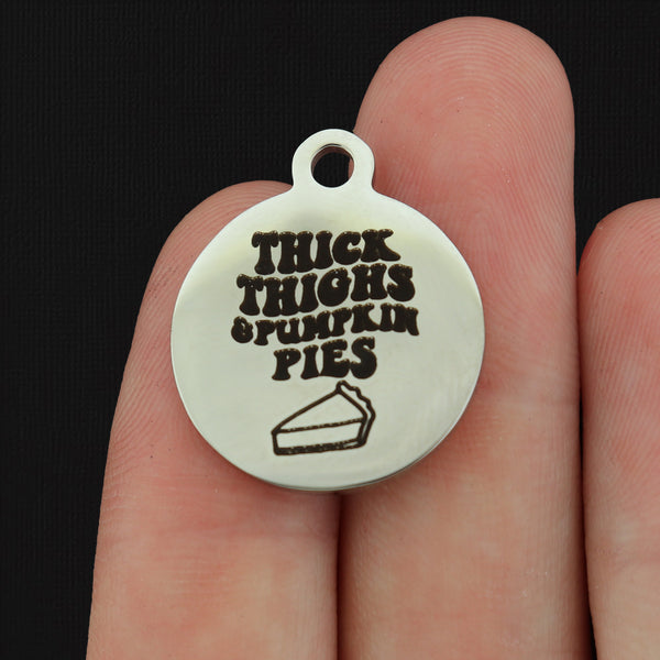 Thick Thighs & Pumpkin Pies Stainless Steel Charms - BFS001-8178