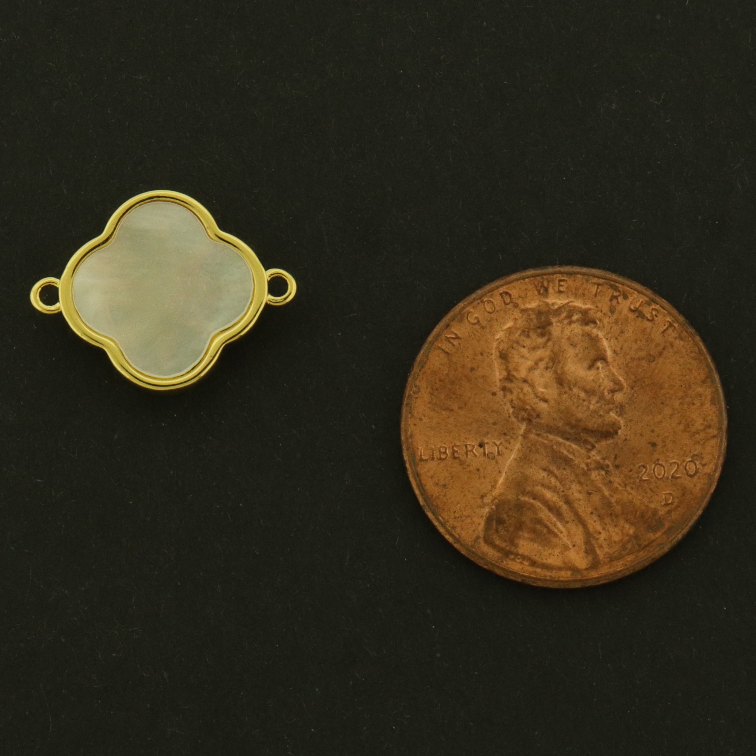 14k Northern Star Charm with Inlaid Shell - Choose Pendant or Connector!