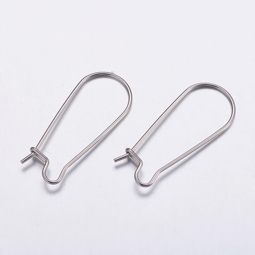 Boucles d'oreilles créoles en acier inoxydable - Fermoir arrière 40 mm - 2 pièces 1 paire - Z105
