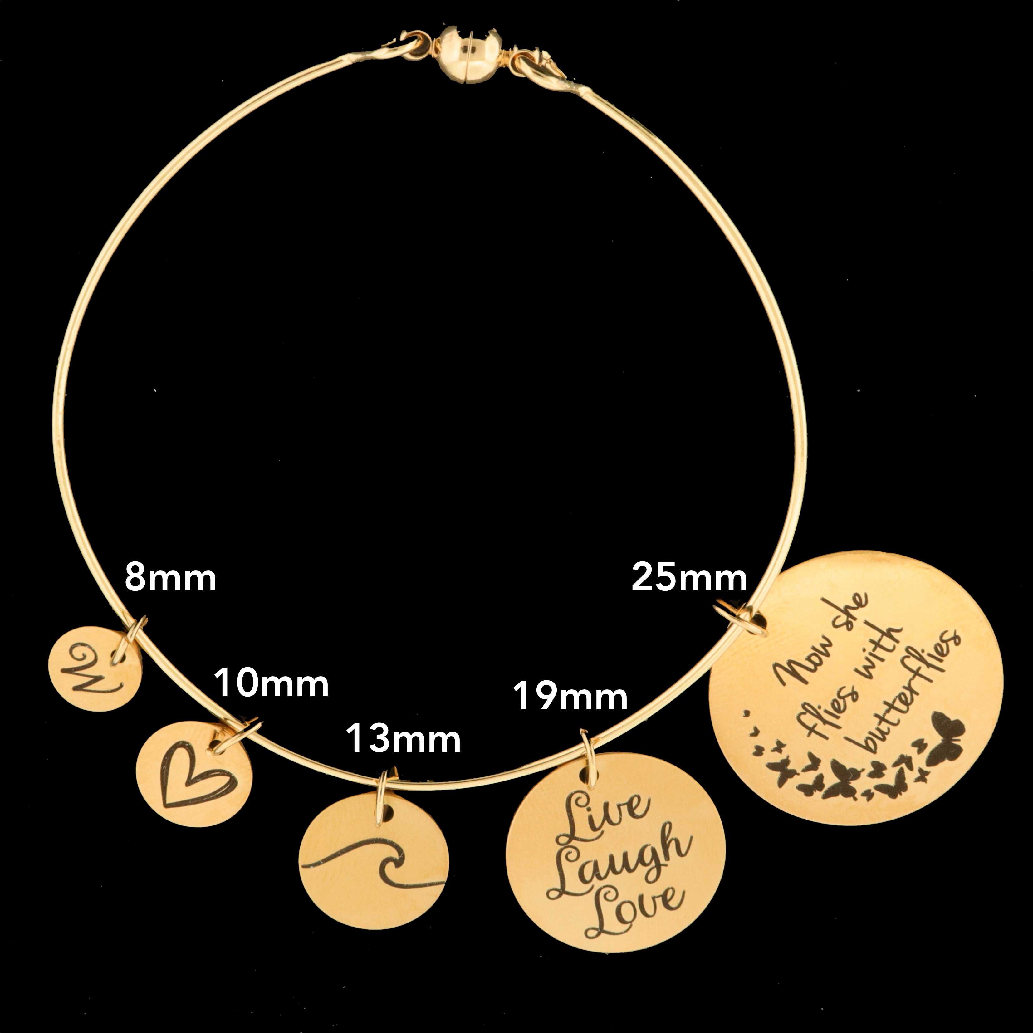 18k Gold Plated Stainless Steel Custom Charms - Choose Your Size!