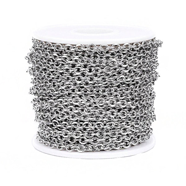 BULK Stainless Steel Cable Chain 1 Meter - 3.25Ft - 4mm - FD559