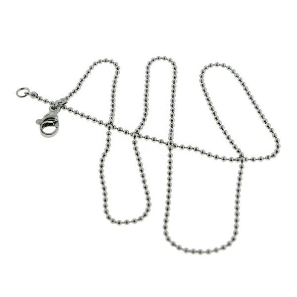 Stainless Steel Ball Chain Necklace 18"- 1.5mm - 1 Necklace - N593