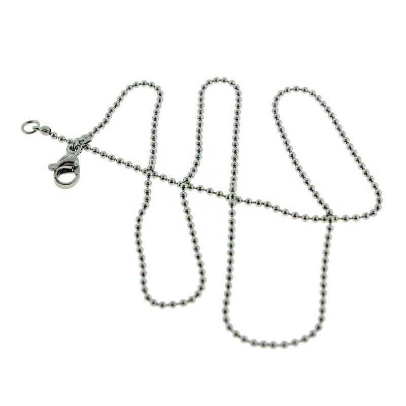 Stainless Steel Ball Chain Necklace 18"- 1.5mm - 10 Necklaces - N593