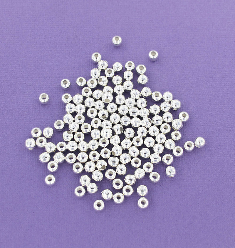 Round Spacer Beads 5mm - Silver Tone - 50 Beads - SC4530