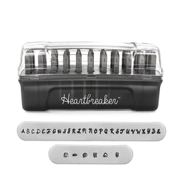 SALE Letter Steel Stamping Tools Signature ImpressArt HEARTBREAKER Uppercase 3mm - Full Alphabet with 7 Bonus Stamps and Storage Case - 40% OFF! - AA345