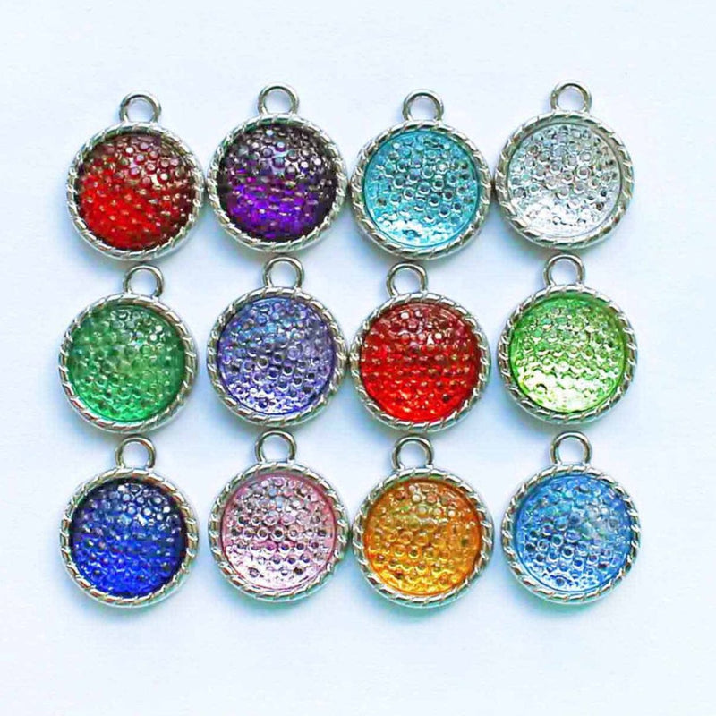 12 Birthstone Silver Tone Charms - Full Year - DBD571