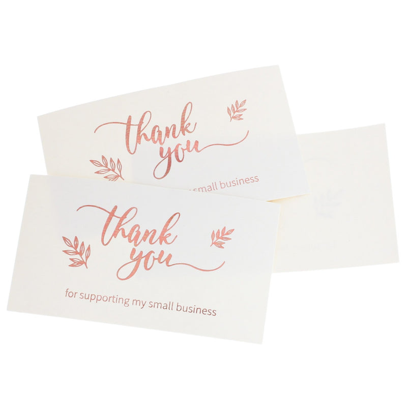 50 Rose Gold Thank You Business Cards - "Thank You for Supporting My Small Business" - TL172