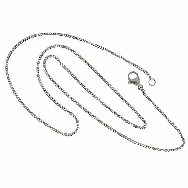 Stainless Steel Curb Chain Necklace 19" - 1mm - 1 Necklace - N652