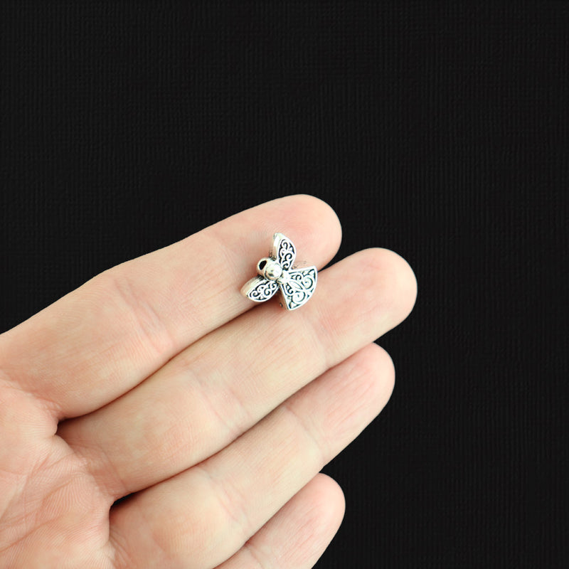 Angel Spacer Beads 14mm x 12mm - Antique Silver Tone - 12 Beads - SC1330