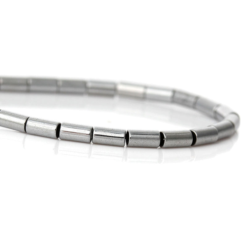 Faceted Natural Hematite Beads 5mm x 3mm - Electroplated Silver - 1 Strand 87 Beads  - BD620
