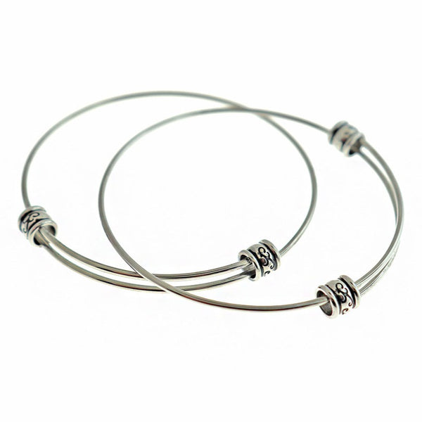 Stainless Steel Adjustable Bangle - 62mm - 1 Bangle - N293