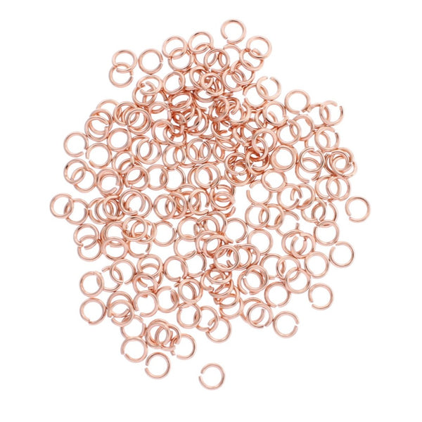 Rose Gold Tone Jump Rings 4mm x 0.7mm - Open 21 Gauge - 200 Rings - J262