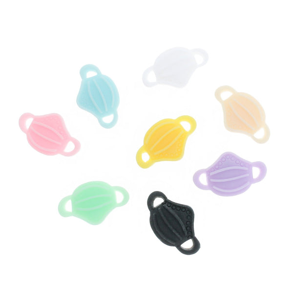 15 Assorted Face Mask Resin Charms - K405