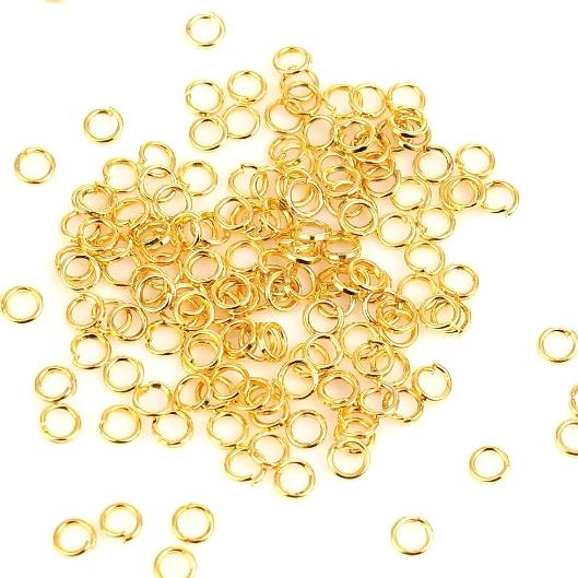 Gold Tone Jump Rings 3mm x 0.6mm - Open 22 Gauge - 1000 Rings - J102