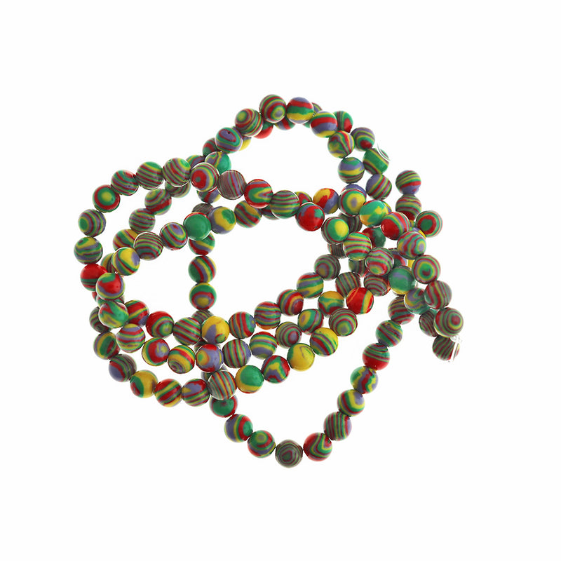 Round Synthetic Malachite Beads - 1 Strand - Choose Your Size!