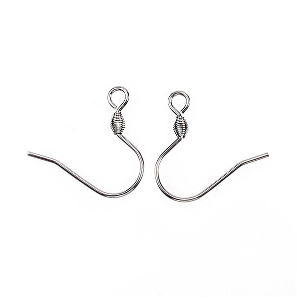 Boucles d'oreilles en acier inoxydable - Crochets de style français - 17,5 mm x 17 mm - 50 pièces 25 paires - Z357