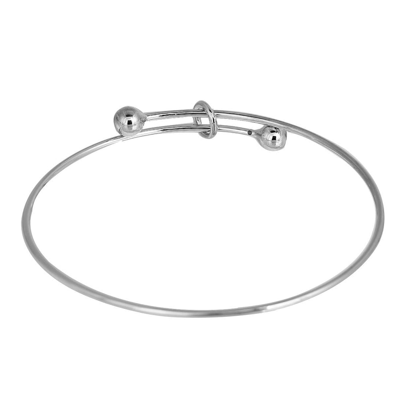 SALE Silver Tone Adjustable Bangle Bracelet - 65mm- 1 Bangle - N208