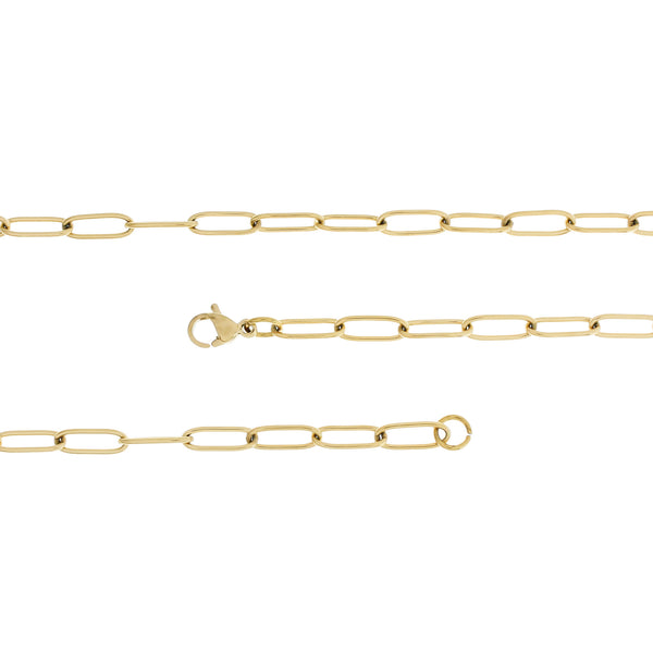 Gold Stainless Steel Cable Chain Necklaces 20" - 2mm - 5 Necklaces - N184