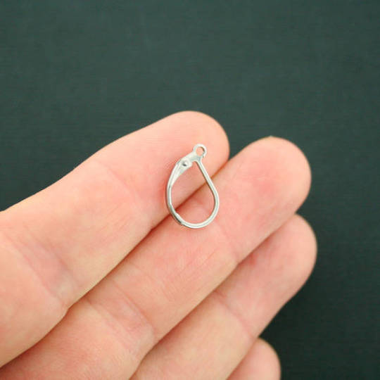 Boucles d'oreilles argentées - Fils arrière à levier - 16 mm x 10 mm - 10 pièces 5 paires - MT519
