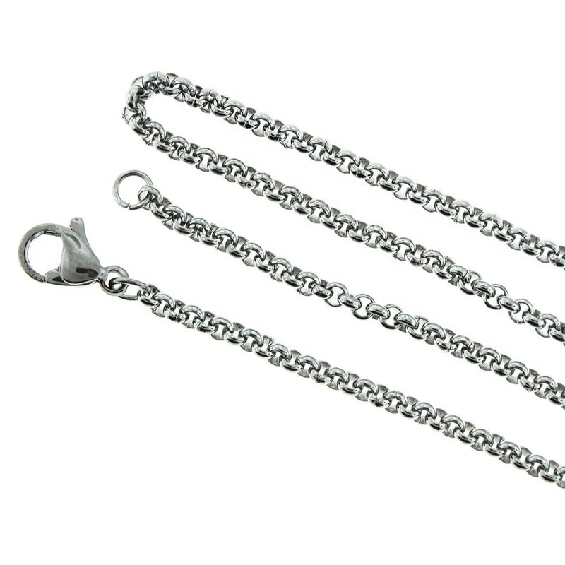 Stainless Steel Rolo Chain Necklace 20"- 2mm - 1 Necklace - N581