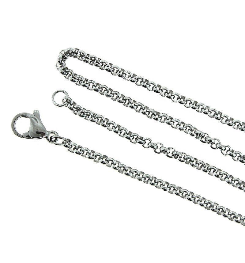 Stainless Steel Rolo Chain Necklaces 20"- 2mm - 10 Necklaces - N581
