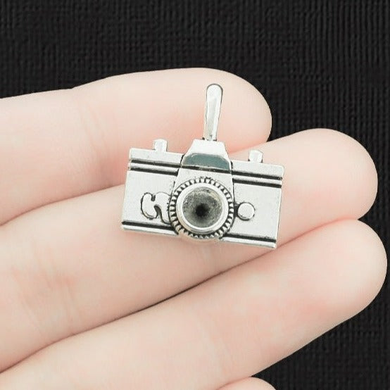 4 Camera Charms Antique Silver Tone 2 Sided - SC096
