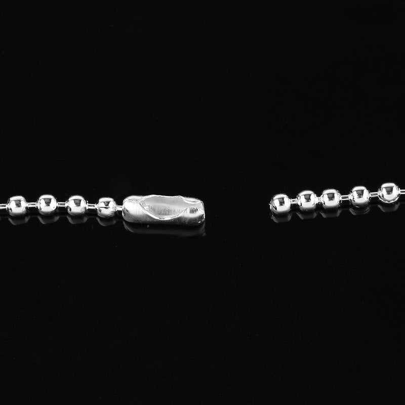 Collier chaîne boule ton argent 31" - 2,1 mm - 6 colliers - N047