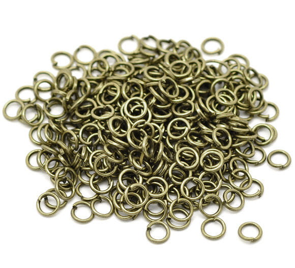 Antique Bronze Tone Jump Rings 5mm x 0.9mm - Open 19 Gauge - 1000 Rings - J016