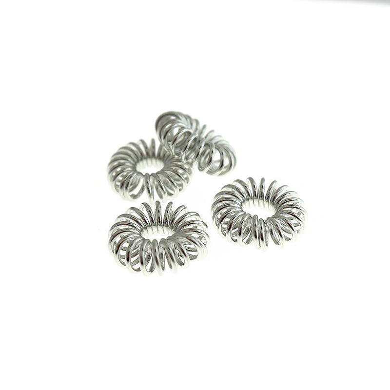 Silver Tone Oval Bead Cages - 27mm - 5 Pieces - FD1067