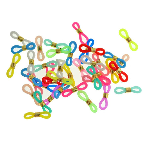 20 Assorted Rubber Connectors for Eye Glasses or Necklace Chain 22mm - Z340
