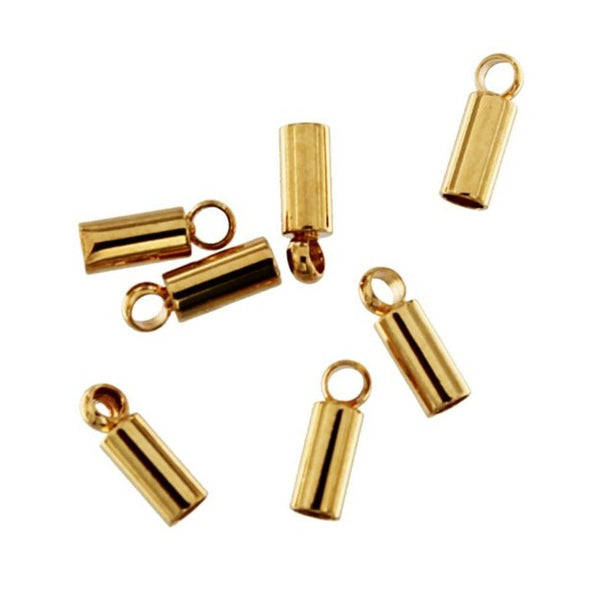 Gold Stainless Steel End Caps - 8mm x 2.5mm - 10 Pieces - FD711