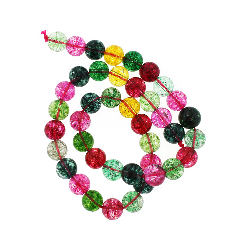 Perles de cristal rondes 6mm - 12mm - Choisissez votre taille - Couleurs assorties de bonbons - 1 brin complet de 15" - BD1841