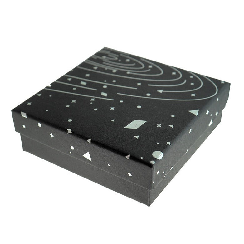 Boîte à Bijoux Galaxie - Noir et Argent - 9cm x 9cm - 1 Pièce - TL244