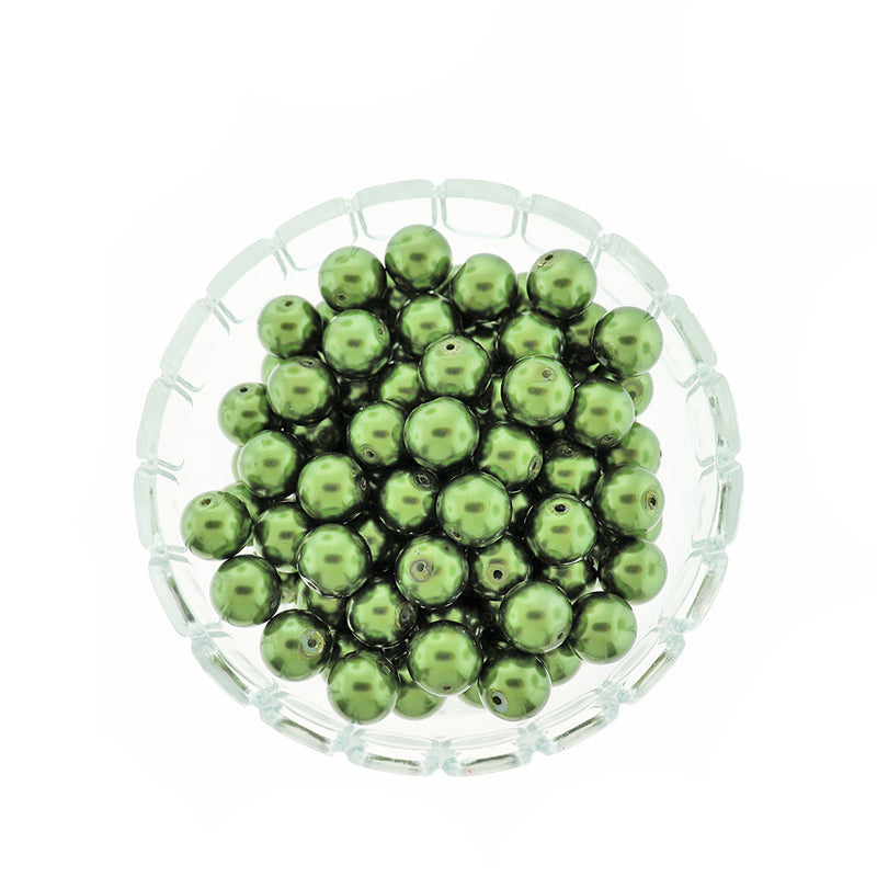 Round Resin Beads 14mm - Bright Green - 25 Beads - BD2480