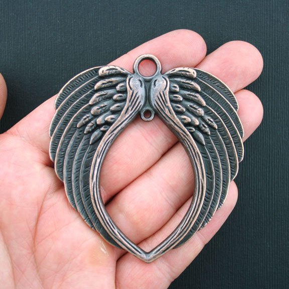 Wings Antique Copper Tone Charm - BC990