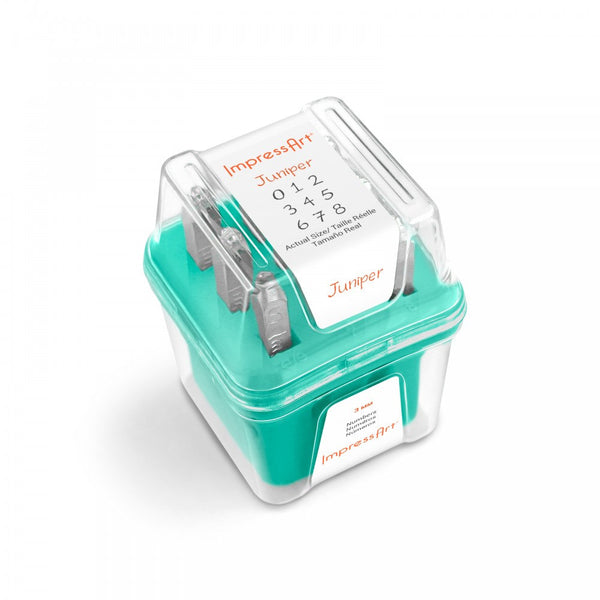 Outils d'estampage en acier Numéro VENTE ImpressArt JUNIPER 3mm - Ensemble complet de numéros 0-9 avec étui de rangement - 40 % de réduction ! -AA085