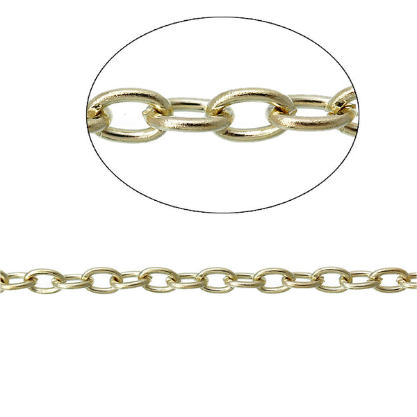 Bulk 14K Gold Plated Cable Chain 32ft - 3mm - FD284